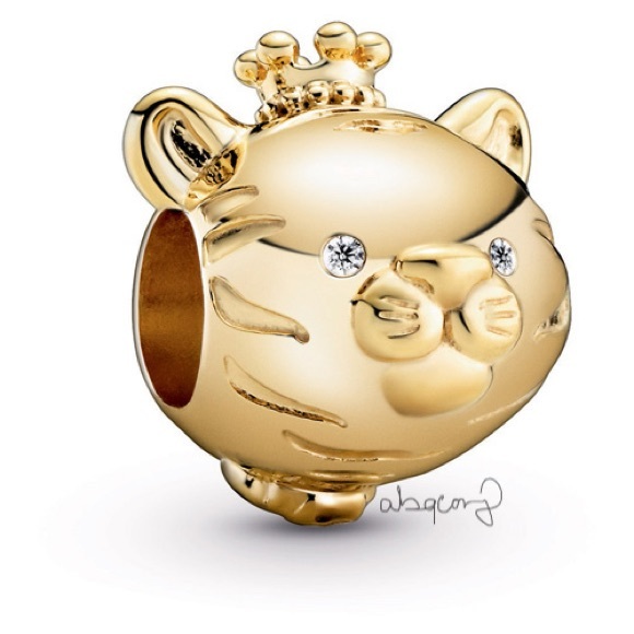 EUC Pandora 768594C01 Pandora Shine Chinese Zodiac Tiger Charm w/ Clear CZ’s - Picture 1 of 13
